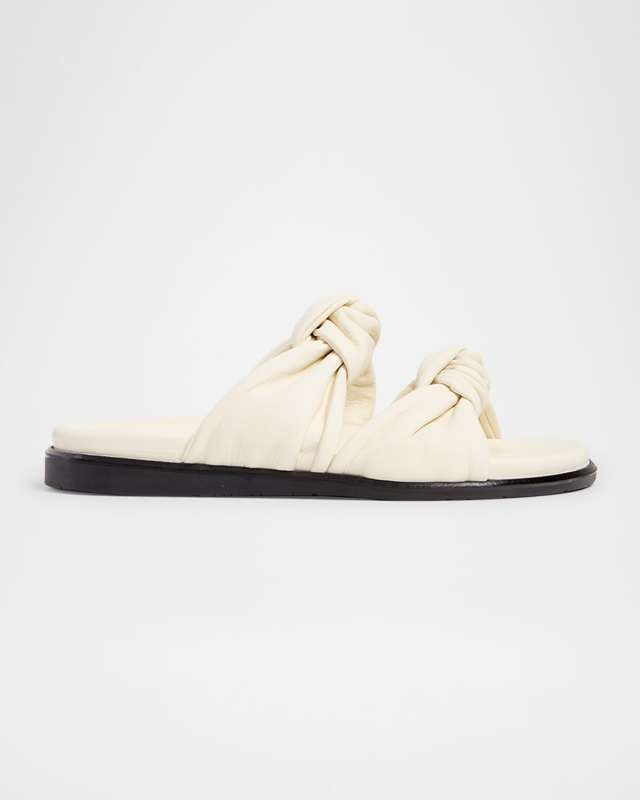 Tye Leather Knots Slide Sandals
